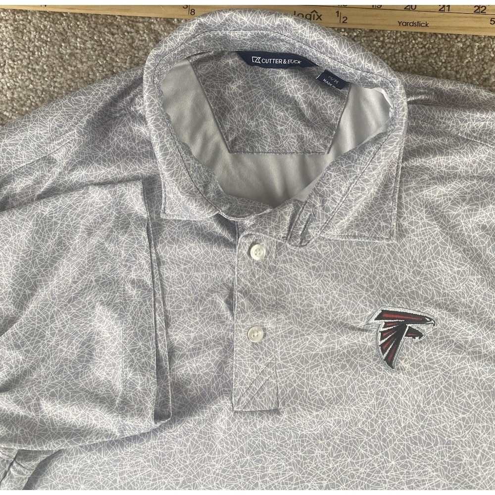 Cutter & Buck Dri Tec Atlanta Falcons Gray Color Rush Polo Mens M Performance‎